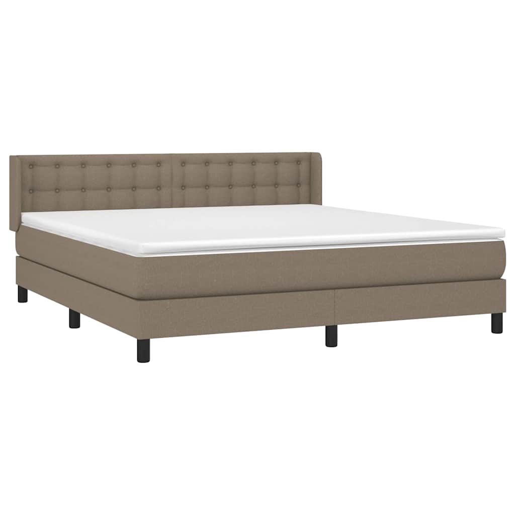 Giroletto a Molle con Materasso Tortora 160x200 cm in Tessuto