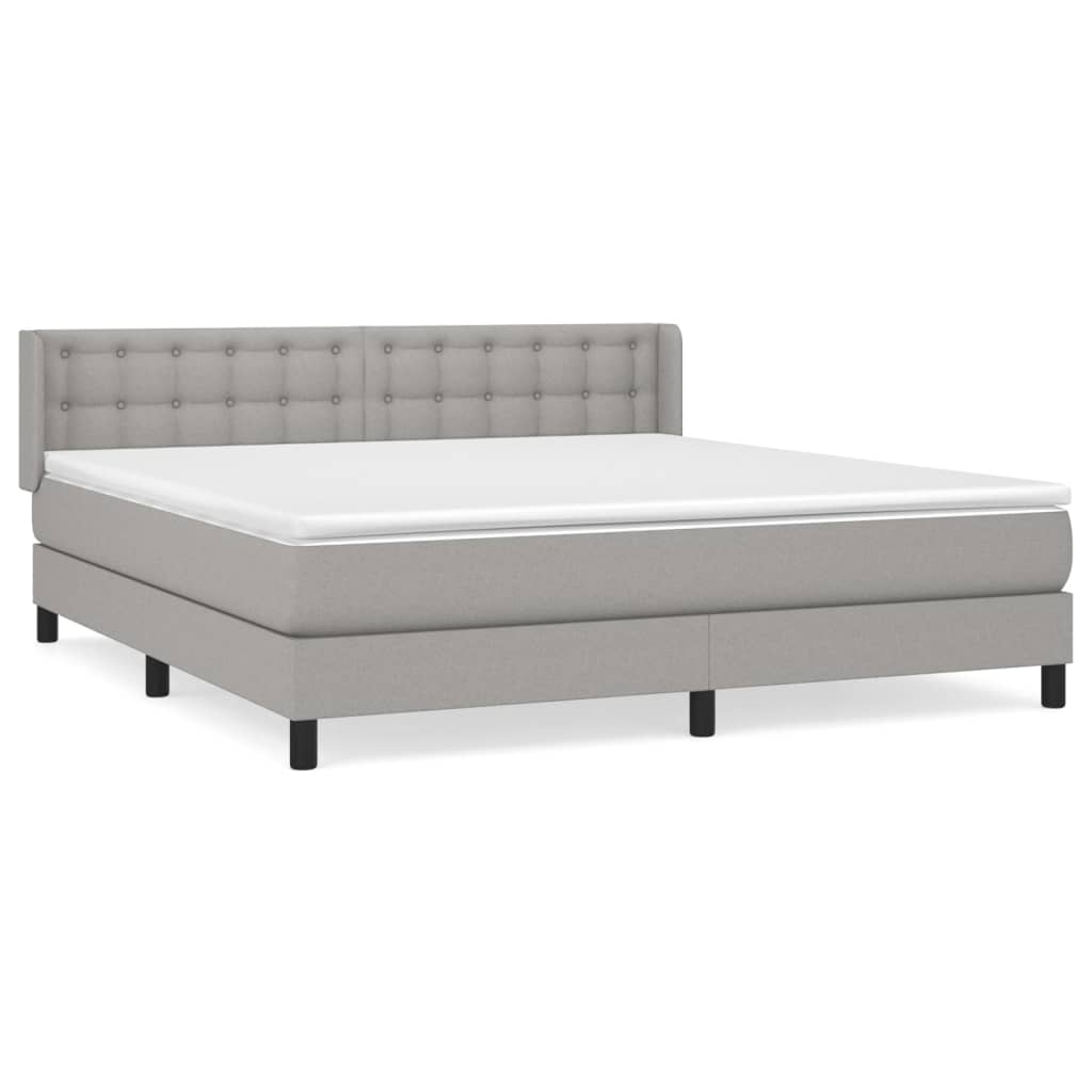 Giroletto a Molle con Materasso Grigio Chiaro180x200 cm Tessuto | homemem39