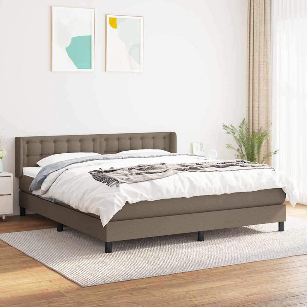 Giroletto a Molle con Materasso Tortora 180x200 cm in Tessuto