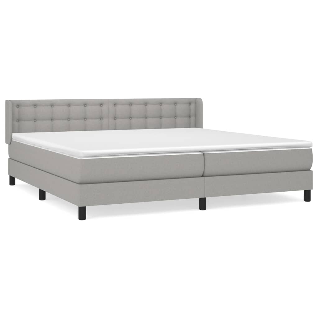 Giroletto a Molle con Materasso Grigio Chiaro 200x200cm Tessuto | homemem39