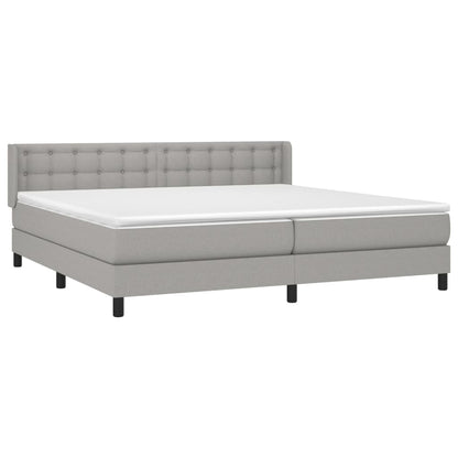 Giroletto a Molle con Materasso Grigio Chiaro 200x200cm Tessuto | homemem39