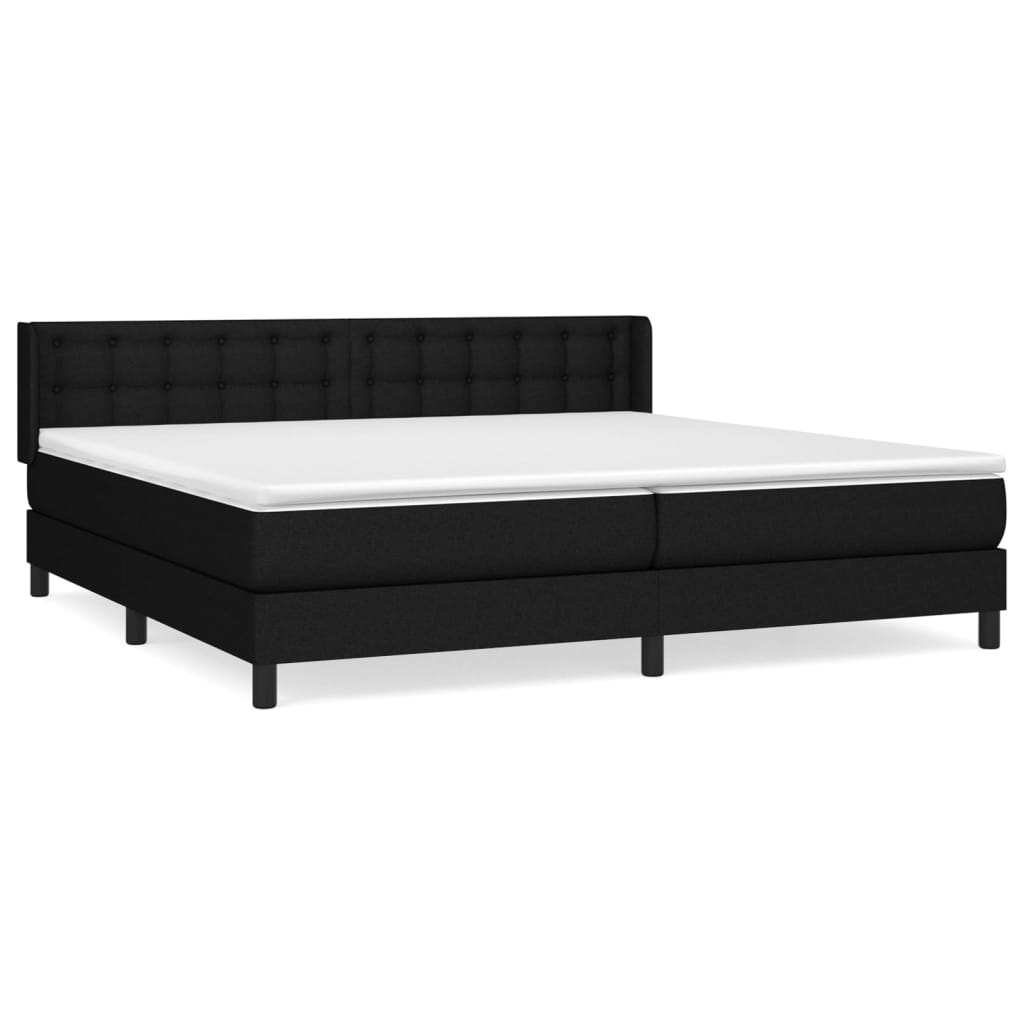Giroletto a Molle con Materasso Nero 200x200 cm in Tessuto | homemem39