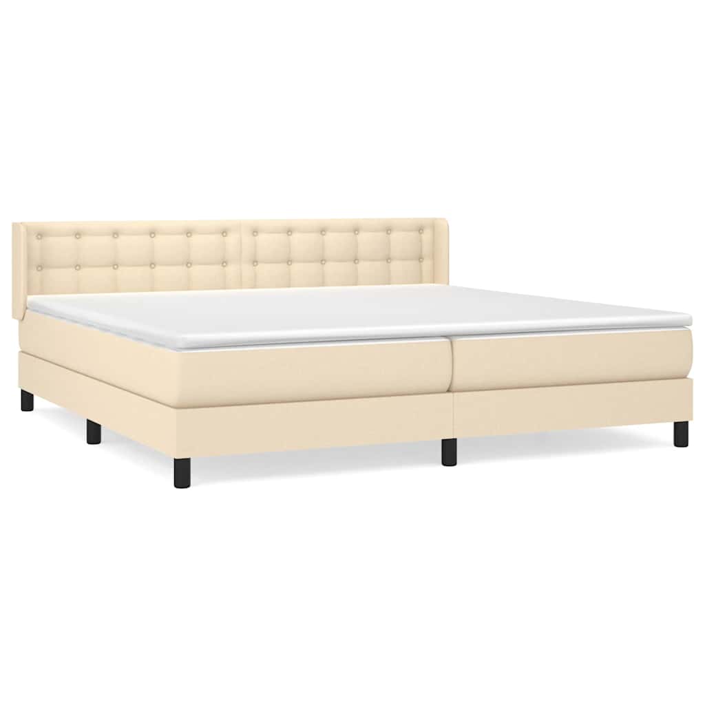 Giroletto a Molle con Materasso Crema 200x200 cm in Tessuto