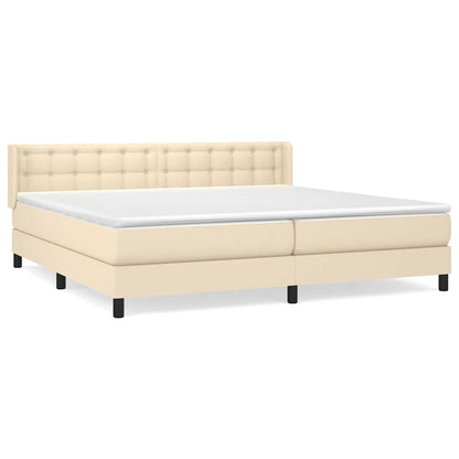 Giroletto a Molle con Materasso Crema 200x200 cm in Tessuto