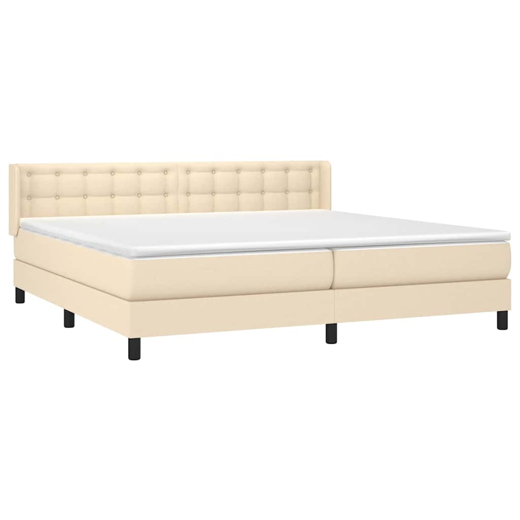 Giroletto a Molle con Materasso Crema 200x200 cm in Tessuto