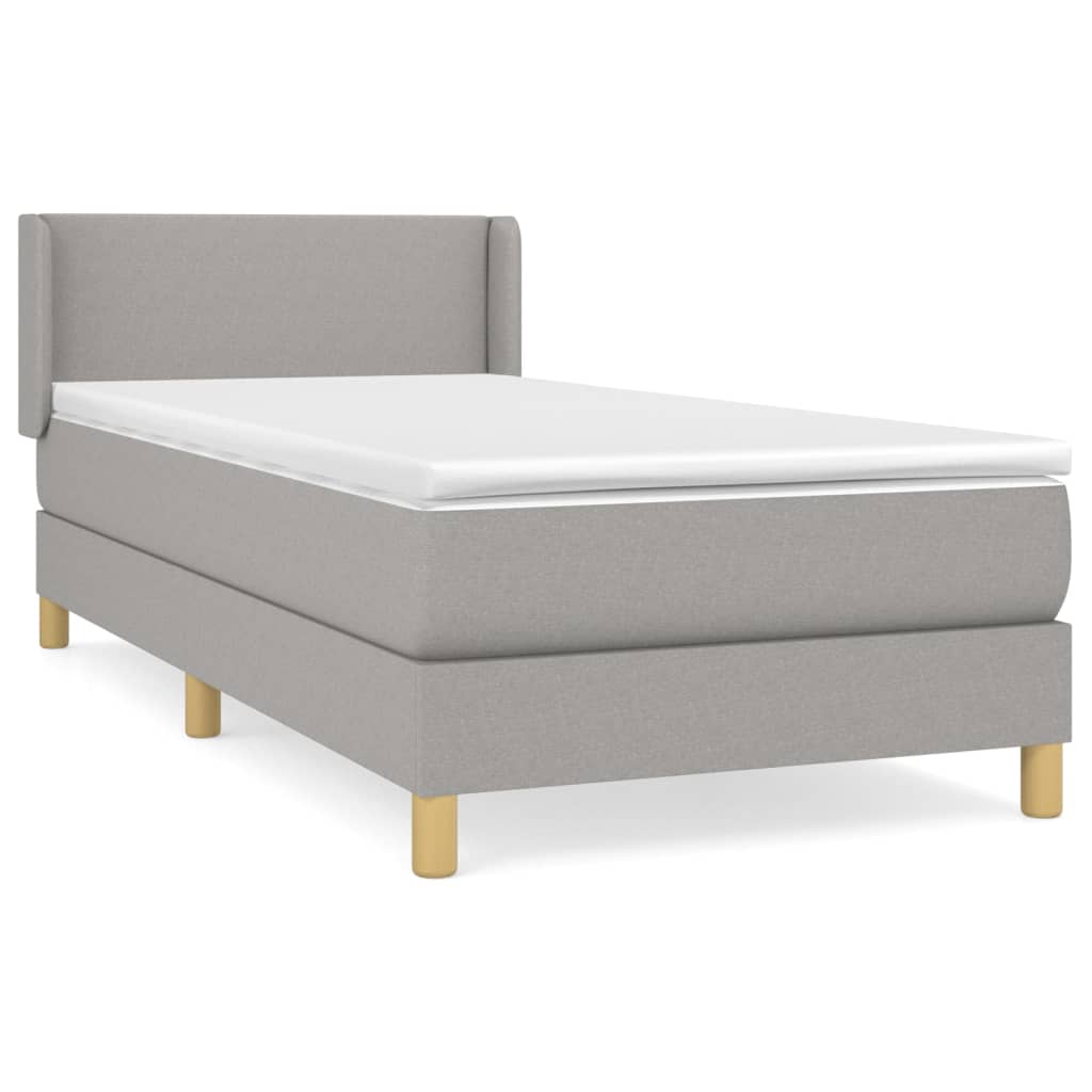 Giroletto a Molle con Materasso Grigio Chiaro 80x200 cm Tessuto | homemem39