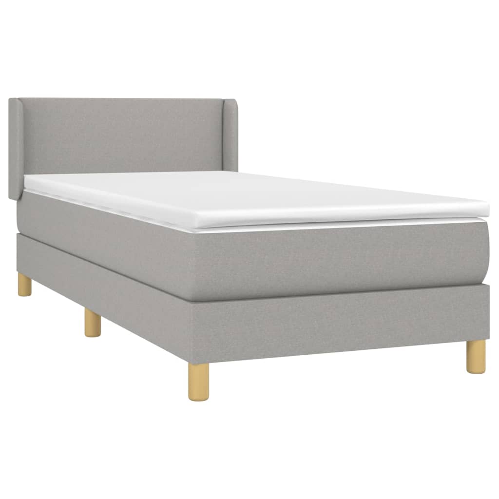 Giroletto a Molle con Materasso Grigio Chiaro 80x200 cm Tessuto | homemem39