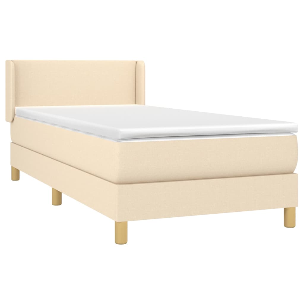 Giroletto a Molle con Materasso Crema 90x190 cm in Tessuto | homemem39