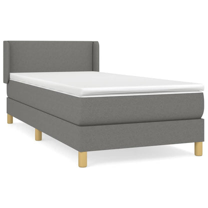 Giroletto a Molle con Materasso Grigio Scuro 100x200 cm Tessuto | homemem39