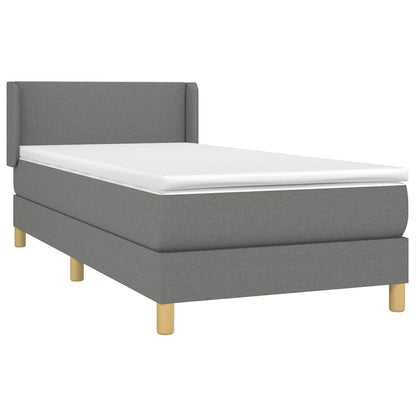 Giroletto a Molle con Materasso Grigio Scuro 100x200 cm Tessuto