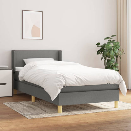 Giroletto a Molle con Materasso Grigio Scuro 100x200 cm Tessuto | homemem39