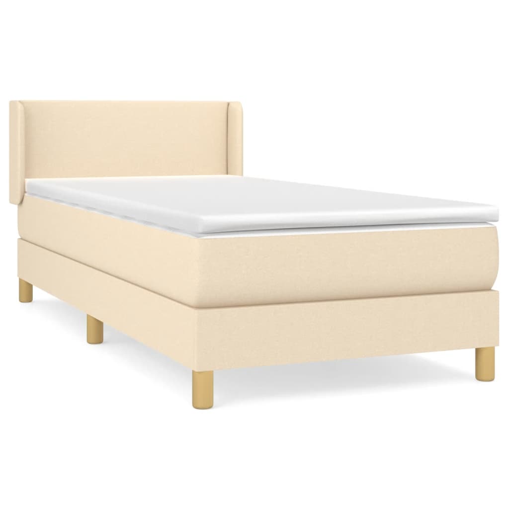 Giroletto a Molle con Materasso Crema 100x200 cm in Tessuto | homemem39