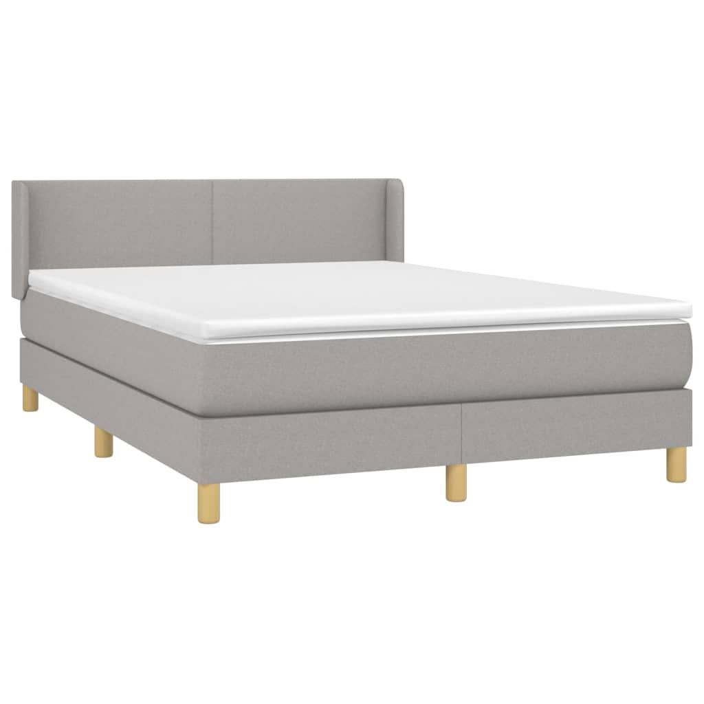 Giroletto a Molle con Materasso Grigio Chiaro 140x190cm Tessuto | homemem39