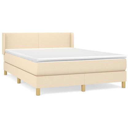 Giroletto a Molle con Materasso Crema 140x19 cm in Tessuto | homemem39