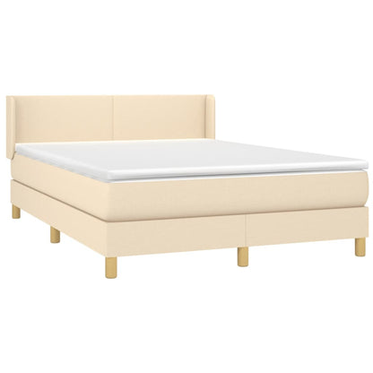 Giroletto a Molle con Materasso Crema 140x200 cm in Tessuto | homemem39