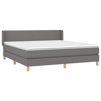 Giroletto a Molle con Materasso Grigio Scuro 160x200 cm Tessuto