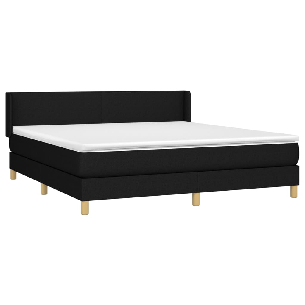 Giroletto a Molle con Materasso Nero 160x200 cm in Tessuto | homemem39