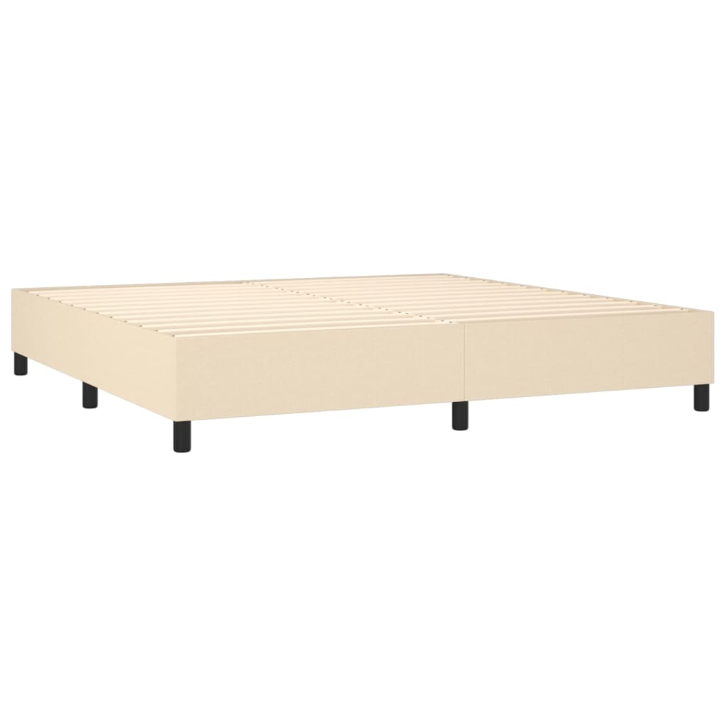 Giroletto a Molle con Materasso Crema 160x200 cm in Tessuto | homemem39