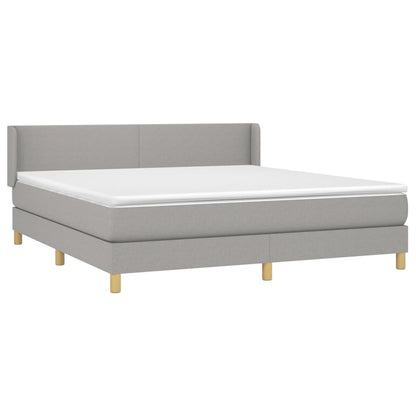 Giroletto a Molle con Materasso Grigio Chiaro180x200 cm Tessuto | homemem39