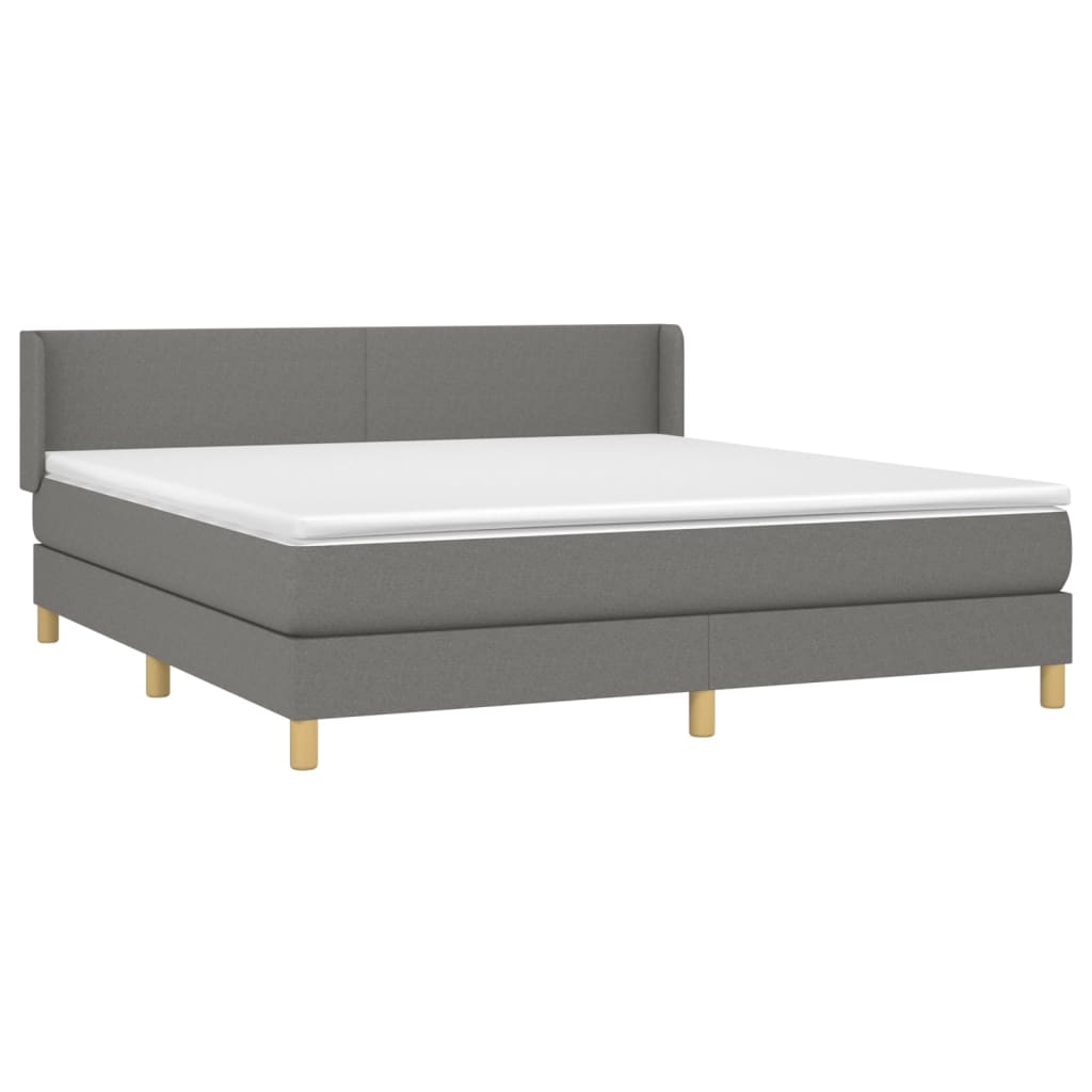 Giroletto a Molle con Materasso Grigio Scuro 180x200 cm Tessuto | homemem39