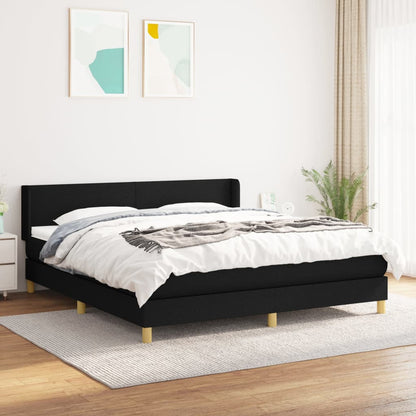 Giroletto a Molle con Materasso Nero 180x200 cm in Tessuto | homemem39