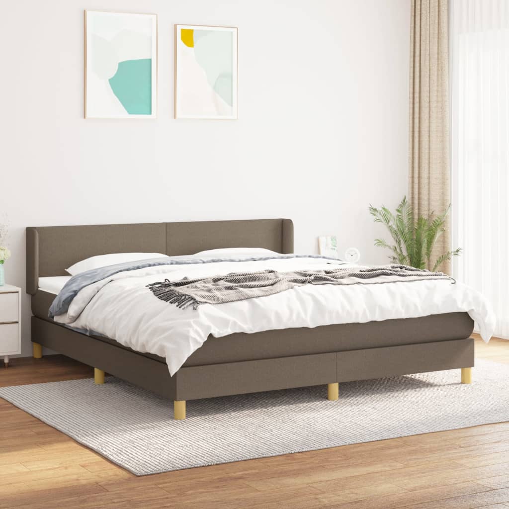 Giroletto a Molle con Materasso Tortora 180x200 cm in Tessuto | homemem39
