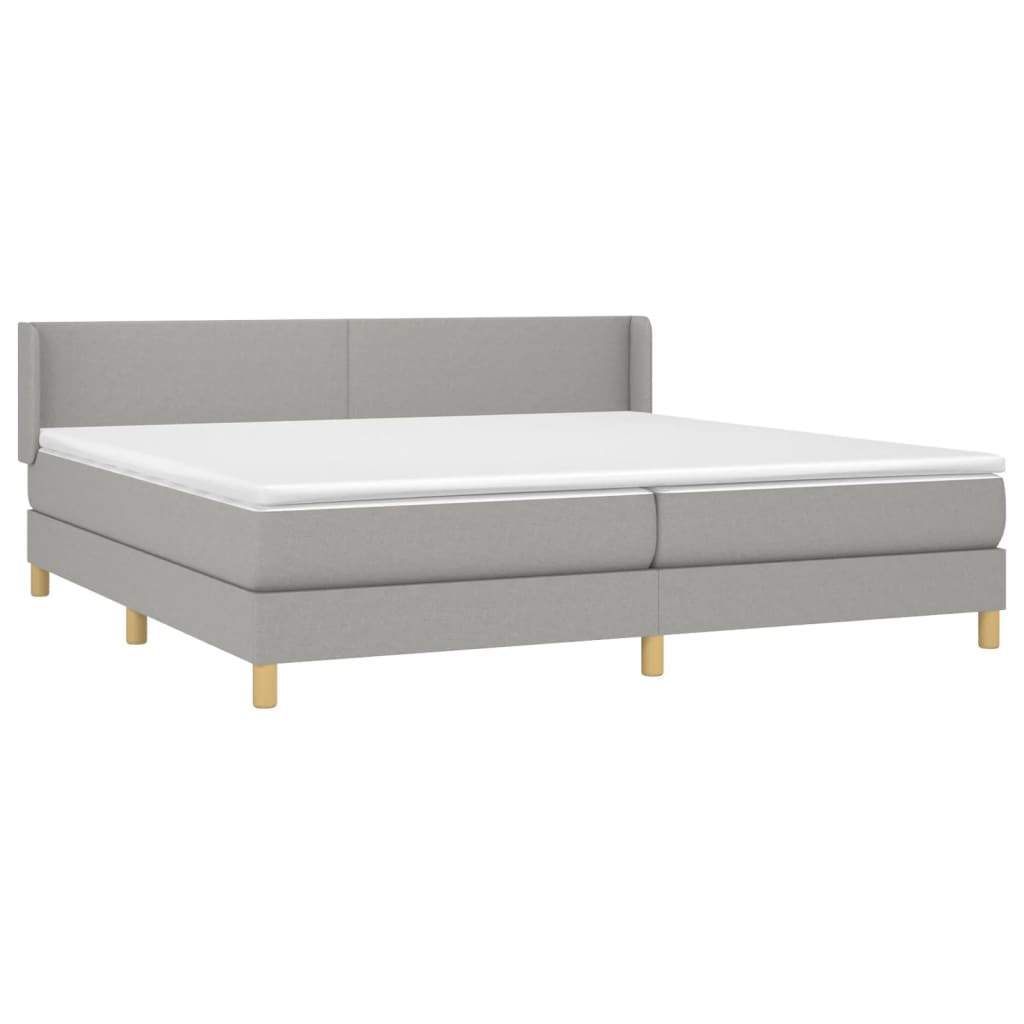 Giroletto a Molle con Materasso Grigio Chiaro 200x200cm Tessuto | homemem39