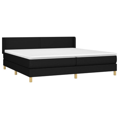 Giroletto a Molle con Materasso Nero 200x200 cm in Tessuto | homemem39