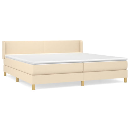 Giroletto a Molle con Materasso Crema 200x200 cm in Tessuto | homemem39