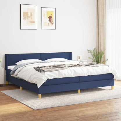 Giroletto a Molle con Materasso Blu 200x200 cm in Tessuto | homemem39