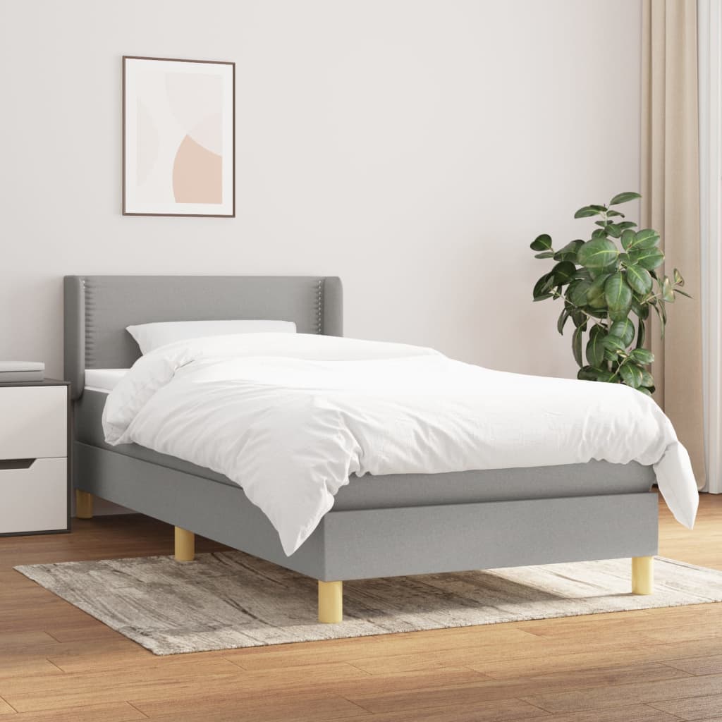 Giroletto a Molle con Materasso Grigio Chiaro 80x200 cm Tessuto | homemem39