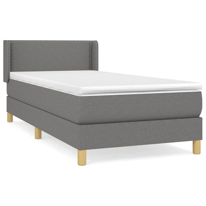 Giroletto a Molle con Materasso Grigio Scuro 80x200 cm Tessuto