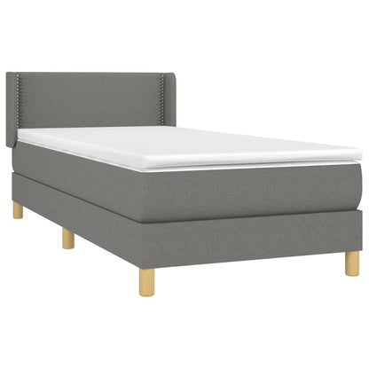 Giroletto a Molle con Materasso Grigio Scuro 80x200 cm Tessuto | homemem39