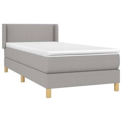 Giroletto a Molle con Materasso Grigio Chiaro 90x190 cm Tessuto