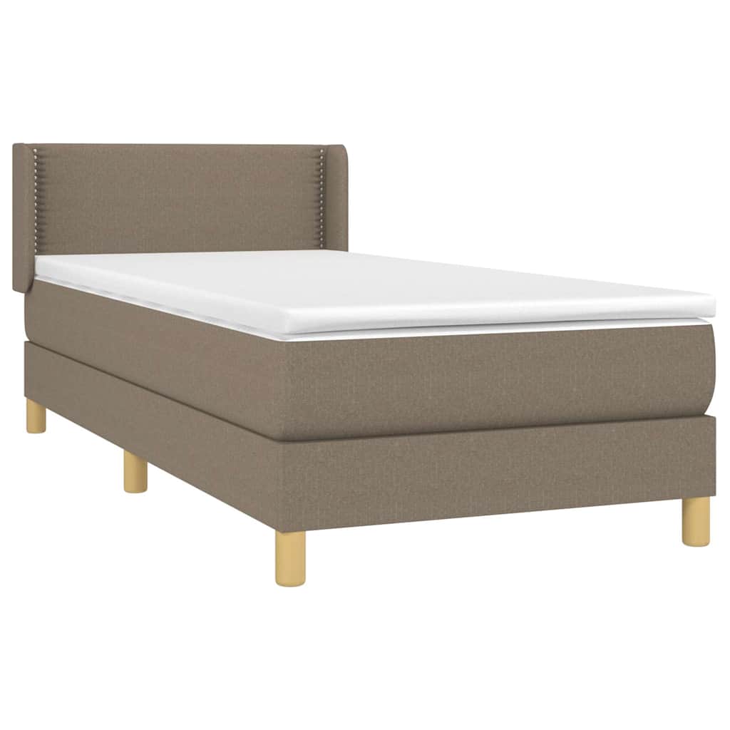 Giroletto a Molle con Materasso Tortora 90x190 cm in Tessuto