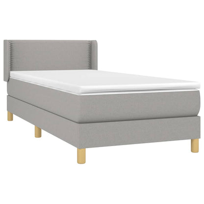 Giroletto a Molle con Materasso Grigio Chiaro 90x200 cm Tessuto | homemem39