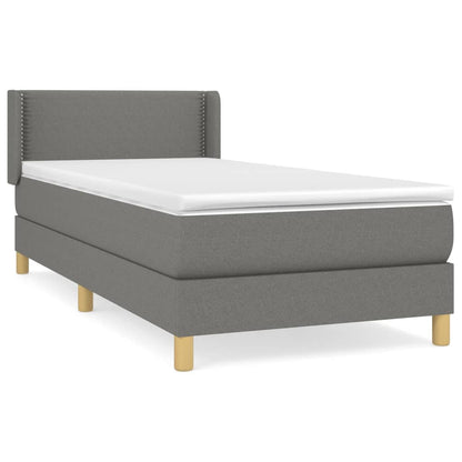 Giroletto a Molle con Materasso Grigio Scuro 90x200 cm Tessuto | homemem39