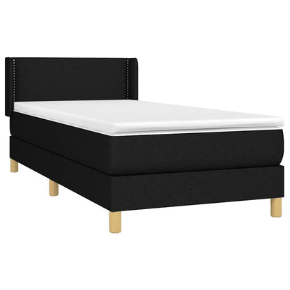 Giroletto a Molle con Materasso Nero 90x200 cm in Tessuto