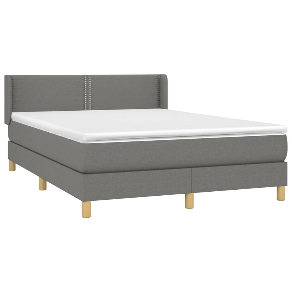 Giroletto a Molle con Materasso Grigio Scuro 140x190 cm Tessuto | homemem39