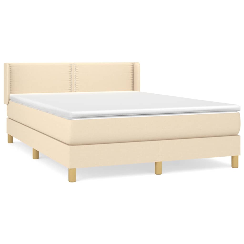 Giroletto a Molle con Materasso Crema 140x19 cm in Tessuto