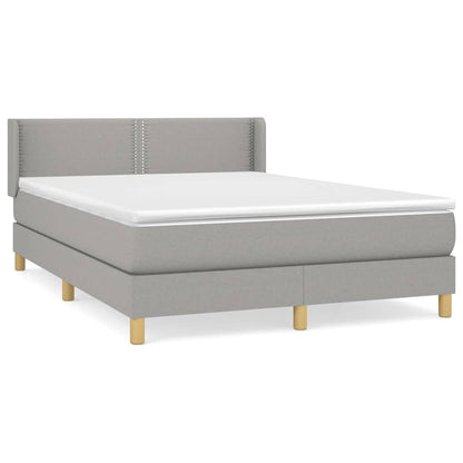 Giroletto a Molle con Materasso Grigio Chiaro 140x200cm Tessuto | homemem39