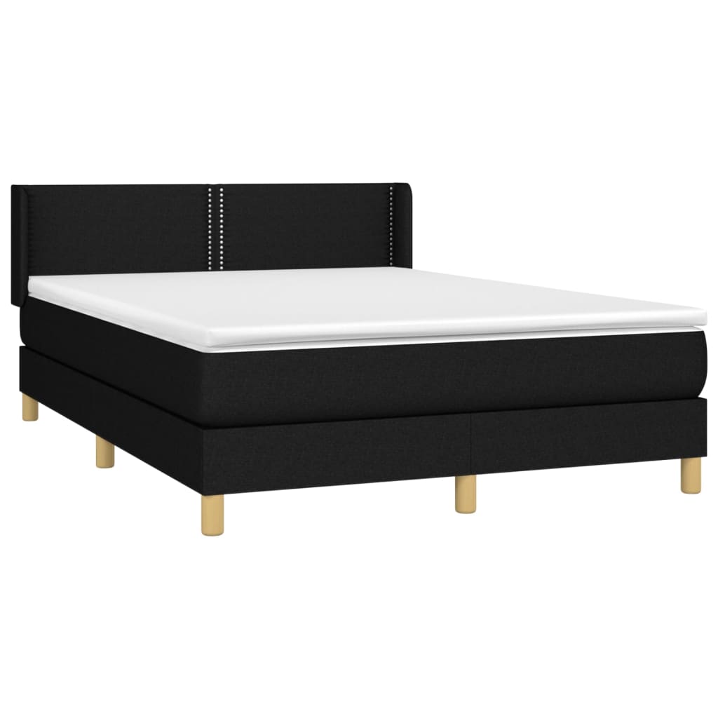 Giroletto a Molle con Materasso Nero 140x200 cm in Tessuto | homemem39