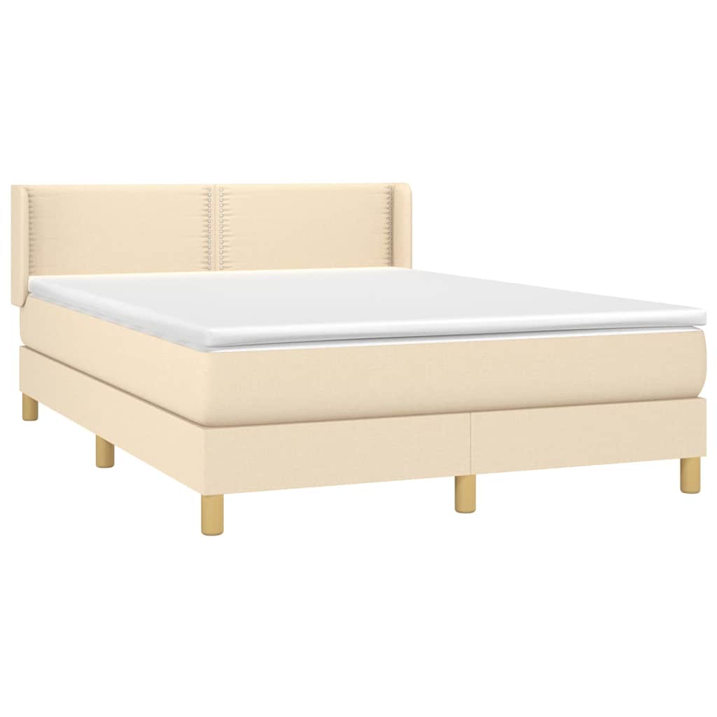 Giroletto a Molle con Materasso Crema 140x200 cm in Tessuto