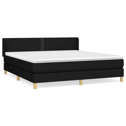 Giroletto a Molle con Materasso Nero 160x200 cm in Tessuto | homemem39