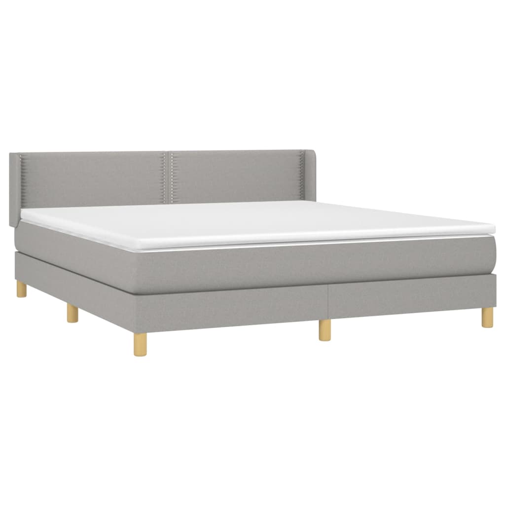 Giroletto a Molle con Materasso Grigio Chiaro180x200 cm Tessuto | homemem39