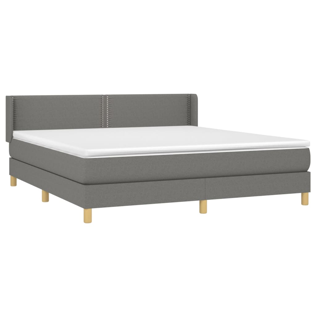 Giroletto a Molle con Materasso Grigio Scuro 180x200 cm Tessuto | homemem39