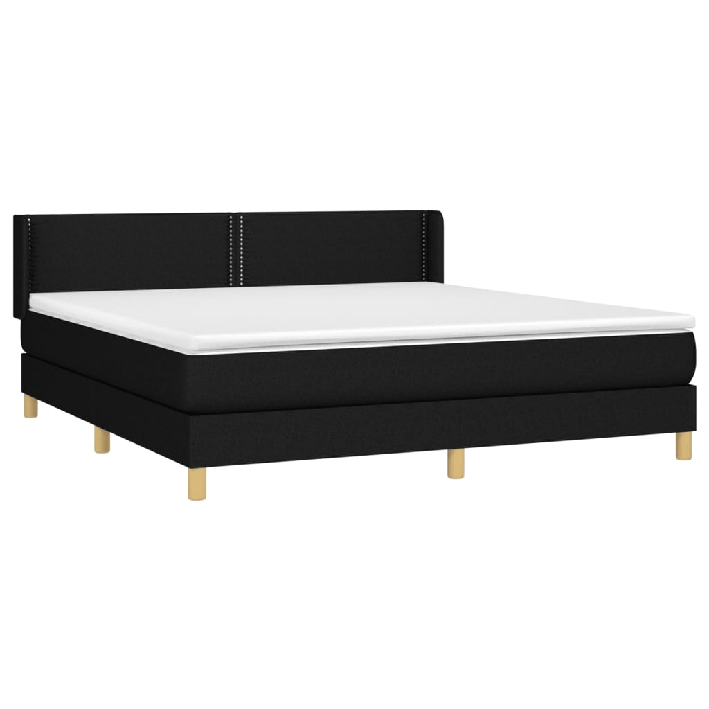 Giroletto a Molle con Materasso Nero 180x200 cm in Tessuto | homemem39