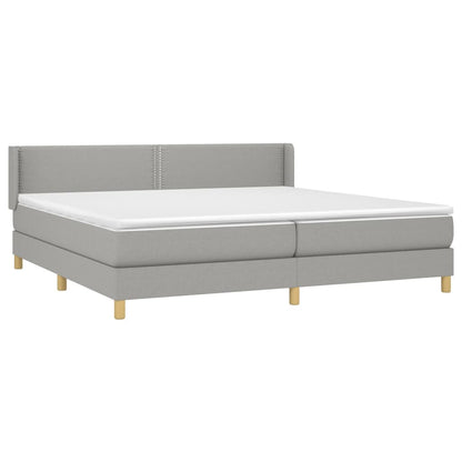 Giroletto a Molle con Materasso Grigio Chiaro 200x200cm Tessuto | homemem39