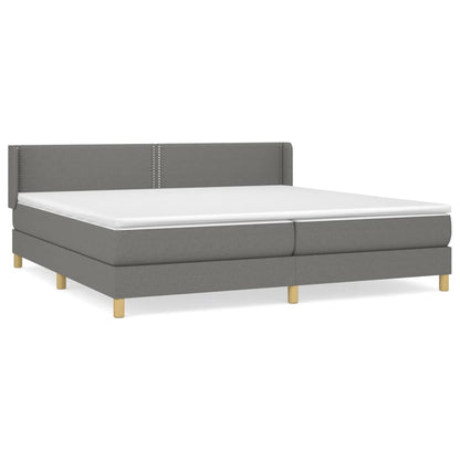 Giroletto a Molle con Materasso Grigio Scuro 200x200 cm Tessuto | homemem39