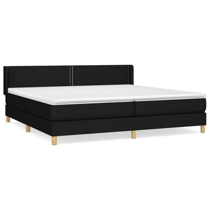 Giroletto a Molle con Materasso Nero 200x200 cm in Tessuto | homemem39